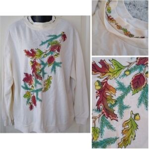Blair Long Sleeve Top Maple Leaves Fall Autumn Thanksgiving Party Casual Vintage